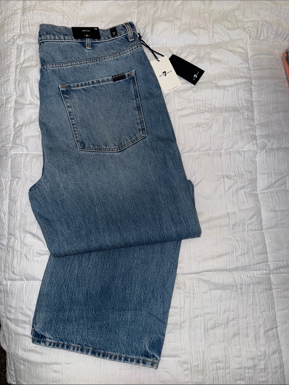7 For All Mankind Men's Relaxed Straight Light Blue Jeans